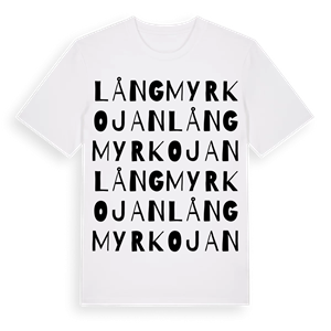 Långmyrkojan ordlek t-shirt – ekologisk bomull t-shirt från Pinshirt