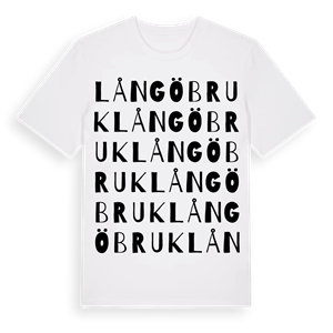 Långö bruk ordlek t-shirt – ekologisk bomull t-shirt från Pinshirt