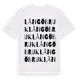 White t-shirt med Långö Bruk ordlek t-shirt