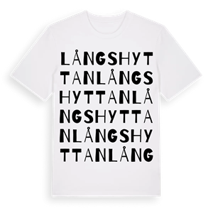 Långshyttan ordlek t-shirt – ekologisk bomull t-shirt från Pinshirt