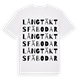 White t-shirt med Långtäkts fäbodar ordlek t-shirt