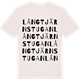 Vintage White t-shirt med Långtjärnstugan ordlek t-shirt
