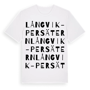 Långvik-Persätern ordlek t-shirt – ekologisk bomull t-shirt från Pinshirt