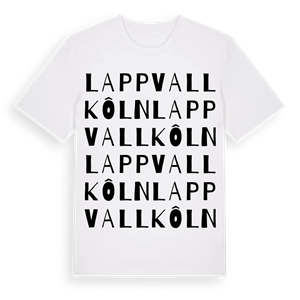Lappvallkôln ordlek t-shirt – ekologisk bomull t-shirt från Pinshirt