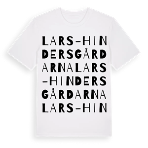 Lars-Hindersgårdarna ordlek t-shirt – ekologisk bomull t-shirt från Pinshirt