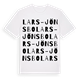 White t-shirt med Lars-Jönsbo ordlek t-shirt