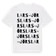 White t-shirt med Lars-Jörs ordlek t-shirt
