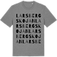 Mid Heather Gray t-shirt med Larsbergskojan ordlek t-shirt