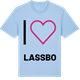 Blue Soul t-shirt med Jag älskar Lassbo t-shirt stort tryck