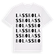 White t-shirt med Lassbo ordlek t-shirt