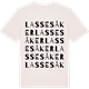 Vintage White t-shirt med Lassesåker ordlek t-shirt