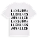 White t-shirt med Laxsjövallen ordlek t-shirt
