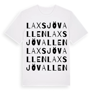 Laxsjövallen ordlek t-shirt – ekologisk bomull t-shirt från Pinshirt