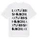 White t-shirt med Laxtjärnshöjden ordlek t-shirt