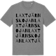 Mid Heather Gray t-shirt med Laxtjärnskojan ordlek t-shirt