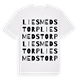 White t-shirt med Liesmedstorp ordlek t-shirt