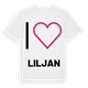 White t-shirt med Jag älskar Liljan t-shirt stort tryck
