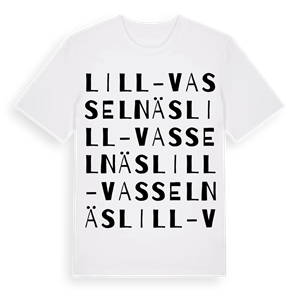 Lill-Vasselnäs ordlek t-shirt – ekologisk bomull t-shirt från Pinshirt