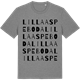 Mid Heather Gray t-shirt med Lilla Aspeboda ordlek t-shirt