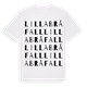 White t-shirt med Lilla Bråfall ordlek t-shirt