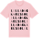 Pink Cotton t-shirt med Lilla Dagkarlsbo ordlek t-shirt