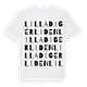 White t-shirt med Lilla Digerliden ordlek t-shirt