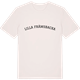 Vintage White t-shirt med Lilla Främsbacka böjd t-shirt