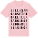 Pink Cotton t-shirt med Lilla Sångans fäbodar ordlek t-shirt
