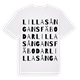 White t-shirt med Lilla Sångans fäbodar ordlek t-shirt