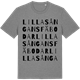 Mid Heather Gray t-shirt med Lilla Sångans fäbodar ordlek t-shirt