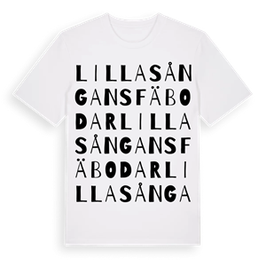 Lilla Sångans fäbodar ordlek t-shirt – ekologisk bomull t-shirt från Pinshirt