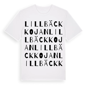 Lillbäckkojan ordlek t-shirt – ekologisk bomull t-shirt från Pinshirt