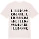 Vintage White t-shirt med Lilldammkojan ordlek t-shirt