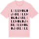 Pink Cotton t-shirt med Lillmokojan ordlek t-shirt