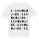 White t-shirt med Lillmokojan ordlek t-shirt