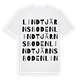 White t-shirt med Lindtjärnsboden ordlek t-shirt