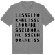 Mid Heather Gray t-shirt med Lissel Noran ordlek t-shirt