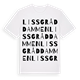 White t-shirt med Lissgråddammen ordlek t-shirt