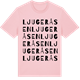 Pink Cotton t-shirt med Ljugeråsen ordlek t-shirt