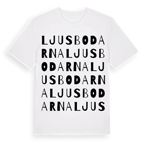 Ljusbodarna ordlek t-shirt – ekologisk bomull t-shirt från Pinshirt