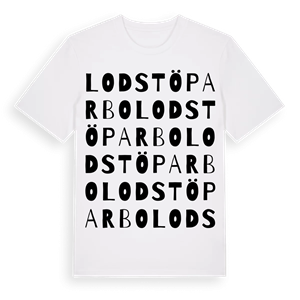 Lodstöparbo ordlek t-shirt – ekologisk bomull t-shirt från Pinshirt
