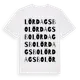White t-shirt med Lördagsbo ordlek t-shirt