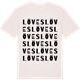 Vintage White t-shirt med Löves ordlek t-shirt
