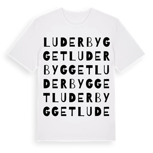 Luderbygget ordlek t-shirt – ekologisk bomull t-shirt från Pinshirt