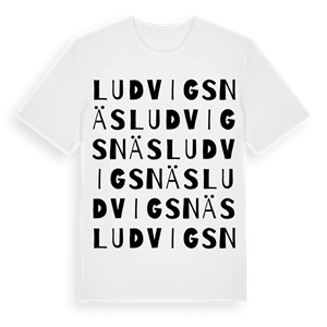 Ludvigsnäs ordlek t-shirt – ekologisk bomull t-shirt från Pinshirt