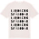 Vintage White t-shirt med Lundbergs fäbodar ordlek t-shirt