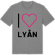 Mid Heather Gray t-shirt med Jag älskar Lyån t-shirt stort tryck