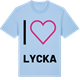 Blue Soul t-shirt med Jag älskar Lycka t-shirt stort tryck