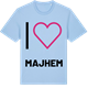 Blue Soul t-shirt med Jag älskar Majhem t-shirt stort tryck