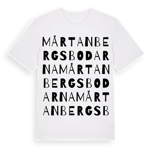 Mårtanbergsbodarna ordlek t-shirt – ekologisk bomull t-shirt från Pinshirt